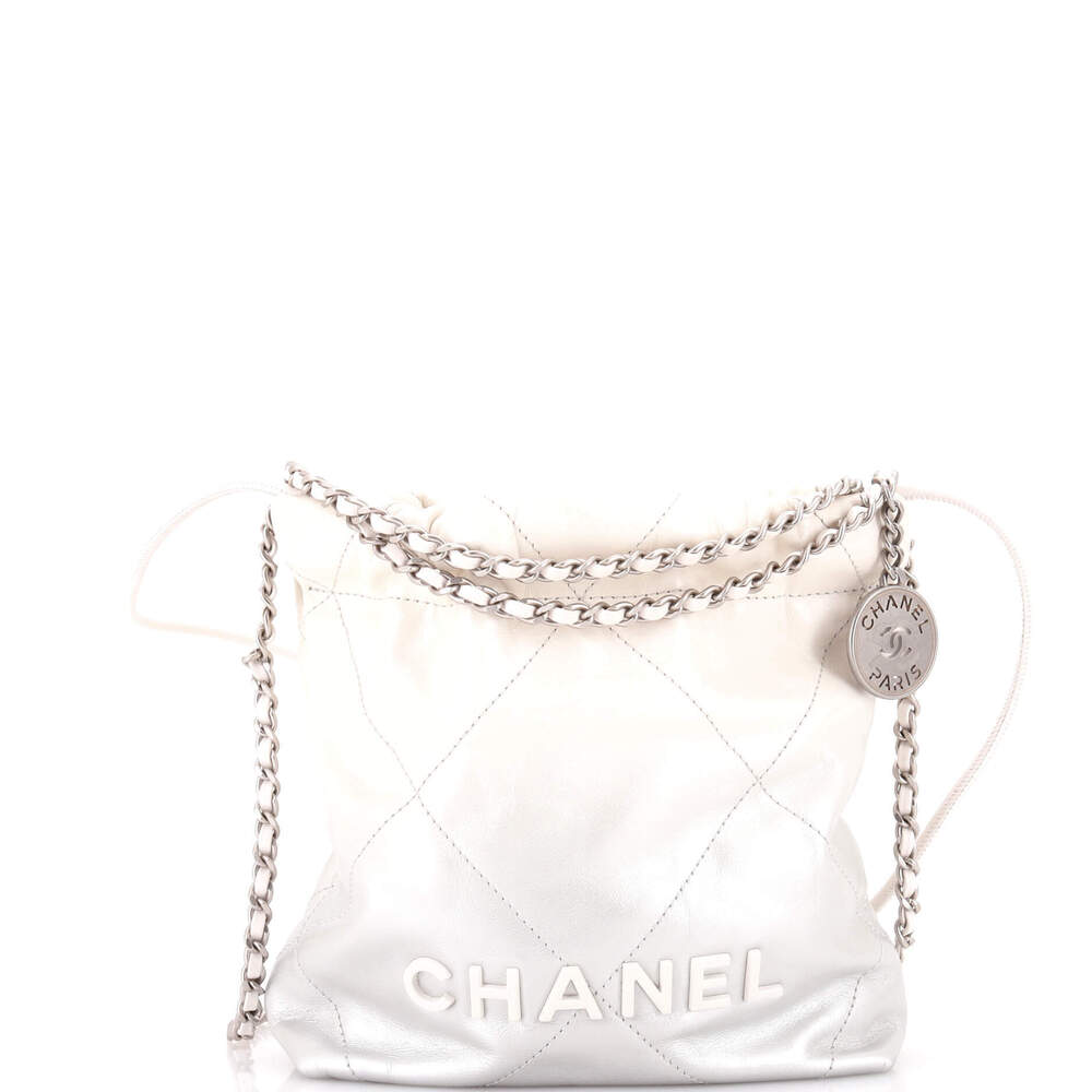 Chanel Mini 22 Chain Hobo Quilted Metallic Degrade Calfskin